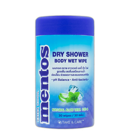 Mentos , MENTOS DRY SHOWER BODY WET WIPE , ทิชชู่เปียก , ทิชชู่เปียกอ่อนโยนต่อผิว