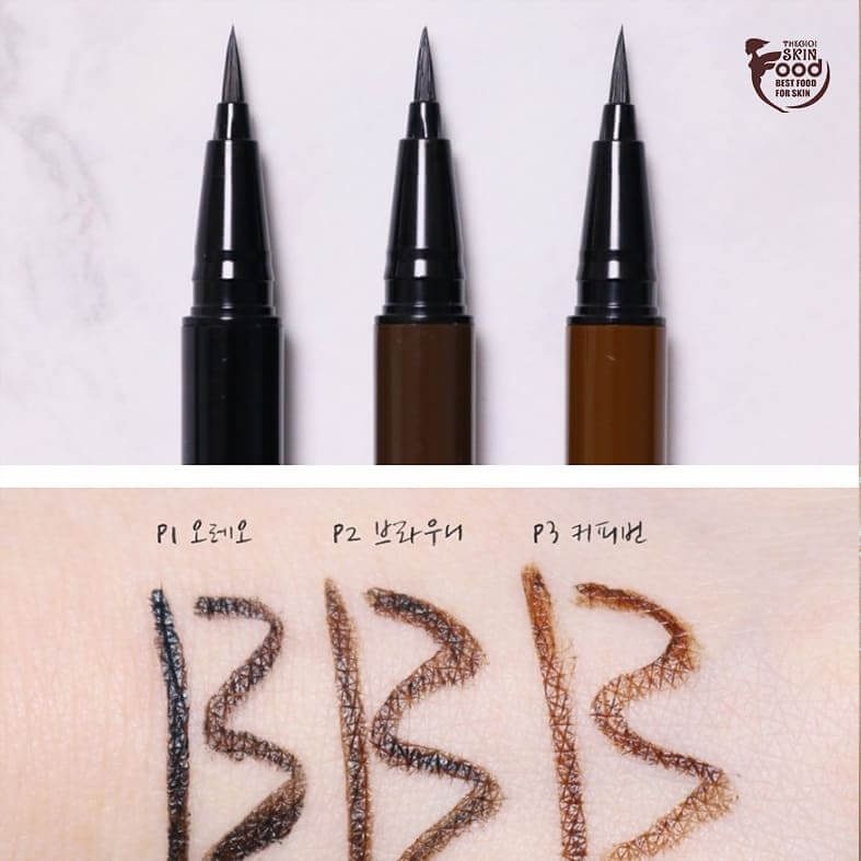 Merzy The First Pen Eyeliner  มีให้เลือกด้วยกัน 3 สี   #P1 Oreo หรือสี Carbon Black  ให้ดวงตาดูกลมดตมากขึ้น  #P2  Brownie  หรือสี Dark Brown ให้ดวงตาดูสุขุม  #P3 Coffee Bun หรือสี Light Brown ให้ดวงตาดูนุ่มนวล