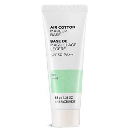 THE FACE SHOP, THE FACE SHOP Air Cotton Makeup Base, THE FACE SHOP Air Cotton Makeup Base SPF30 PA++, THE FACE SHOP Air Cotton Makeup Base SPF30 PA++ #01 Mint, THE FACE SHOP Air Cotton Makeup Base SPF30 PA++ #01 Mint 35g, เบสเขียว, เบส THE FACE SHOP