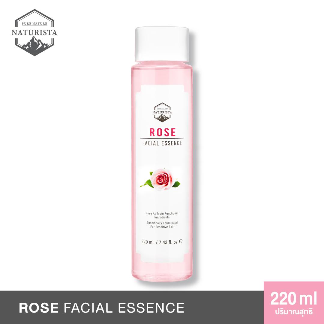 Naturista Rose Facial Essence 220ml น้ำตบเอสเซนส์โลชั่น จากสารสกัดกุหลาบ สูตรบางเบา ผิวเเพ้ง่ายสามารถใช้ได้ กระตุ้นการสร้าง Collagen พร้อมเติมความชุ่มชื้นให้ผิว